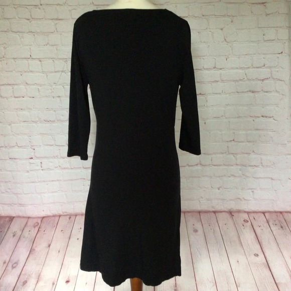 J. Crew Black Cowl Neck 3/4 Length Sleeve Pullover Dress - Size XS - Picture 6 of 9